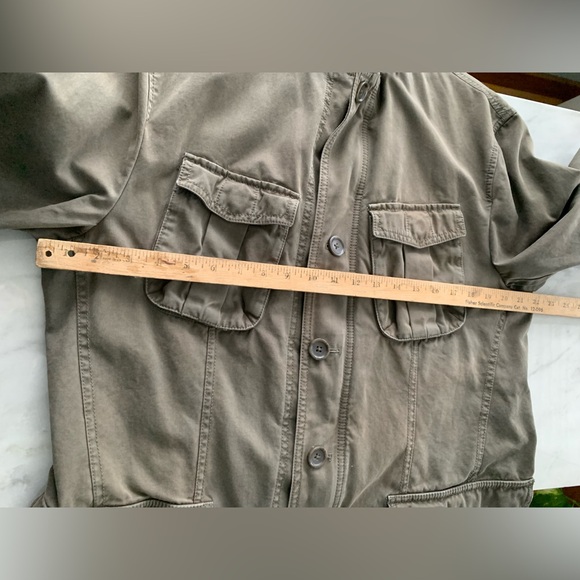 Banana Republic Safari Green Vintage Military Jacket Utility Cotton Zip & Button - Picture 7 of 15